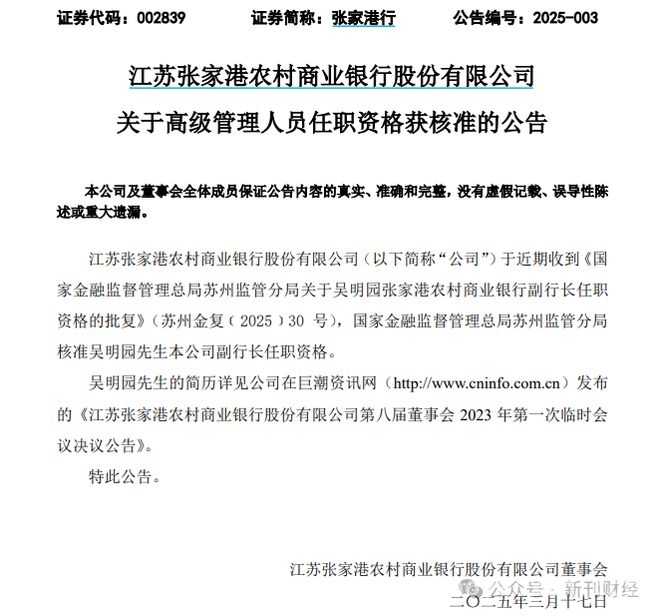年轻力量加盟张家港行，能否打破经营困局？，张家港行副行长任职资格落定，业绩翻身战即将打响？