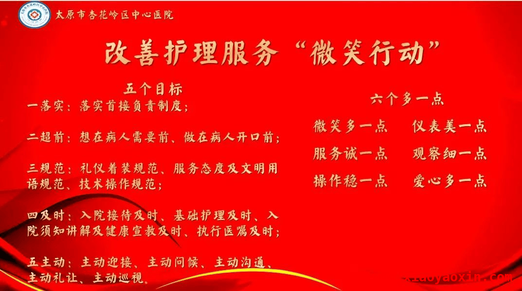 杏花岭区中心医院启动“微笑行动”，提升护理服务质量，杏花岭区中心医院“微笑行动”，改善患者就医体验