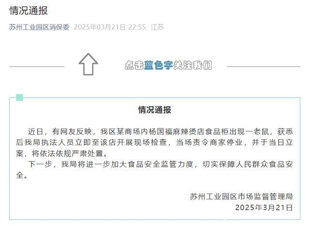 杨国福回应苏州店老鼠问题，全力整改保障食品安全，杨国福苏州印象城店老鼠事件：官方致歉并采取整改行动