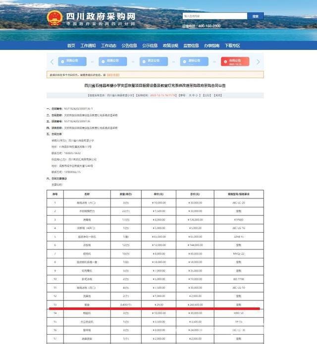 石棉县希望小学采购风波：合规性遭多方质疑