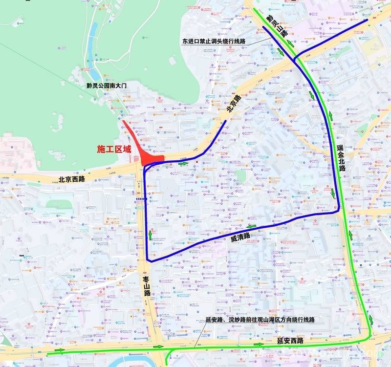 贵阳黔灵山地下空间开发，施工期交通调整影响几何？ 3月31日官宣！黔灵山公园地下工程施工，北京路枣山路交通咋变？