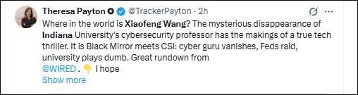华裔教授王晓峰失联事件发酵，美国“中国行动计划”阴影笼罩，FBI突袭华裔教授住宅，王晓峰失联引发学界强烈质疑