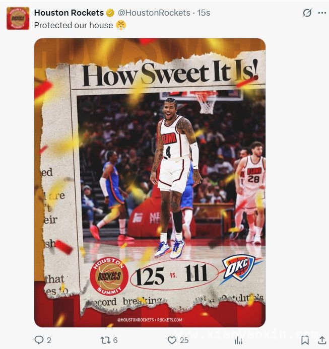 火箭奇迹：两年“升空”，击败OKC巩固西部排名！ 休斯顿火箭掀翻联盟第一，锁定西部第二近在咫尺！