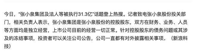 张小泉集团陷31.3亿执行危机，老字号何去何从？，惊！张小泉集团及法人被执行31.3亿，背后危机几何？